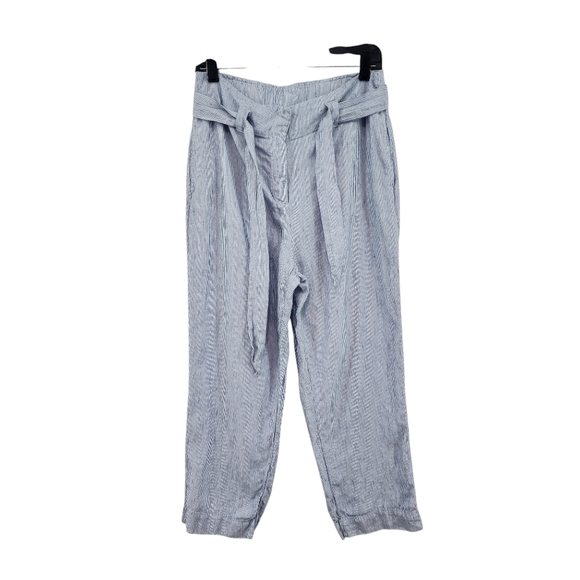 Chico's Women 100% Linen Blue Relaxed Fit Lagenlook Trousers - Picture 1 of 9